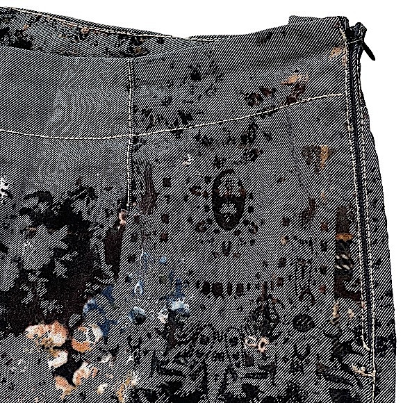 Fibers Barbara Lesser size 29 very unique gray black gold straight leg pants EUC - Picture 3 of 16